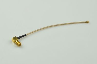 中国 RG 178の同軸ケーブルが付いているUFLのコネクターに直角RFケーブルSMAの女性 サプライヤー
